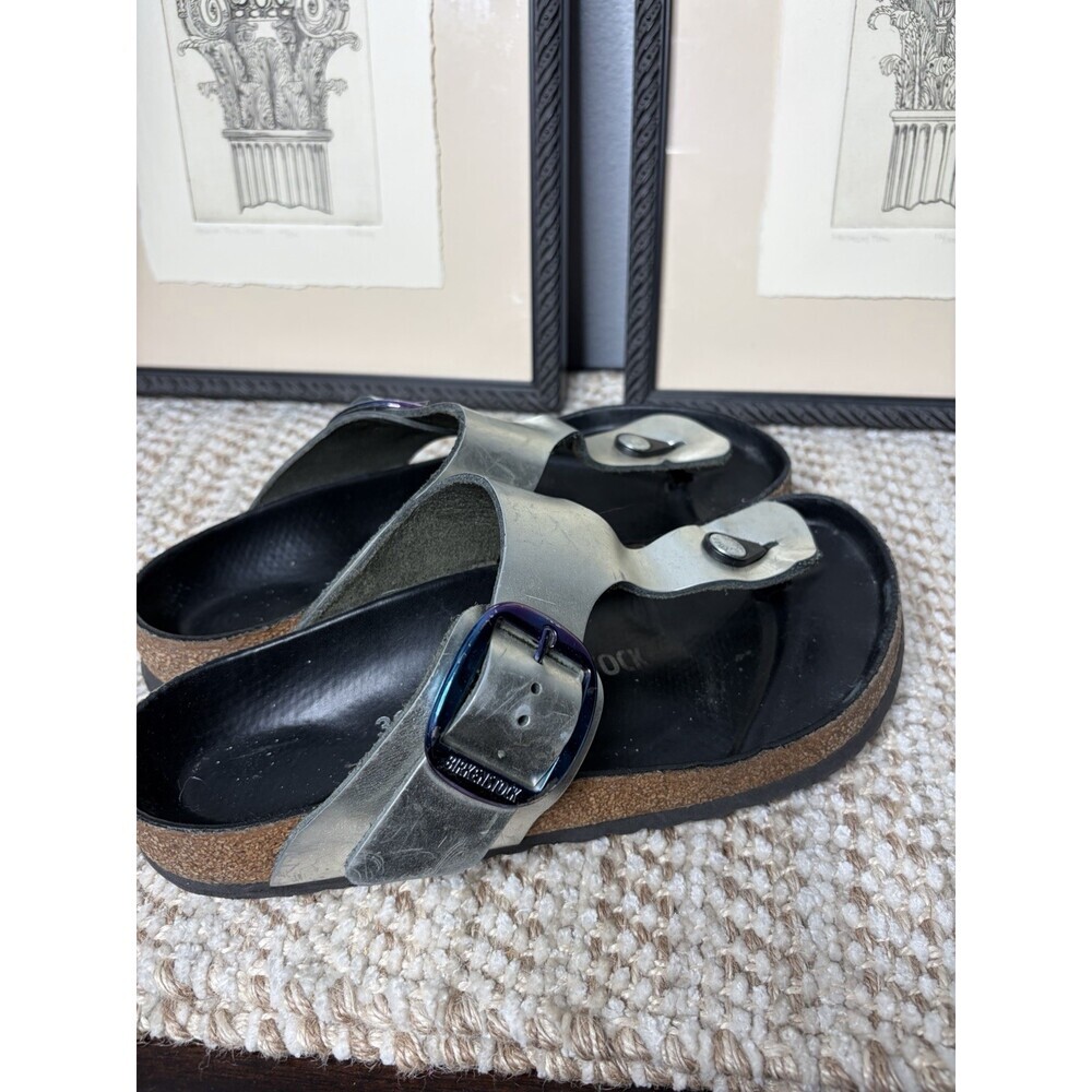 Birkenstock Womens Gizeh Thong Sandals Metallic Silver US8/EU38 Wide/Regular Fit - Picture 12 of 13